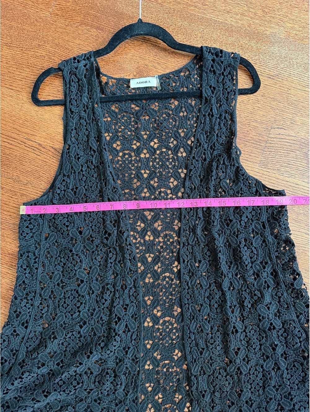 Adora Black Crochet Sleeveless Vest - Picture 4 of 8